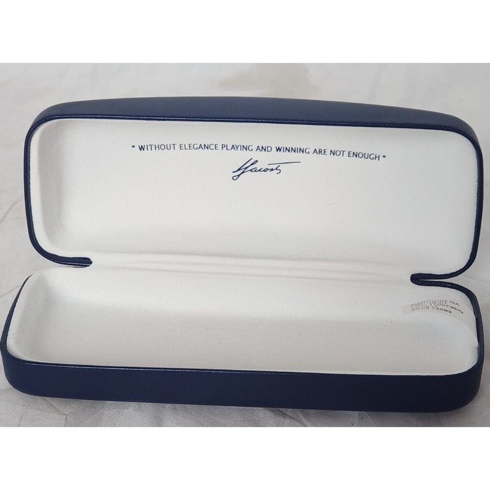 Lacoste Eyeglasses Case Hard Shell Blue Embossed Crocodile Logo travel storage